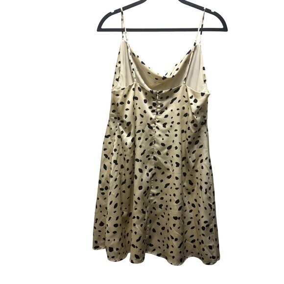 Astr The Label XL Cream Animal Print Satin Slip Dress With Adjustable Straps - Picture 3 of 6